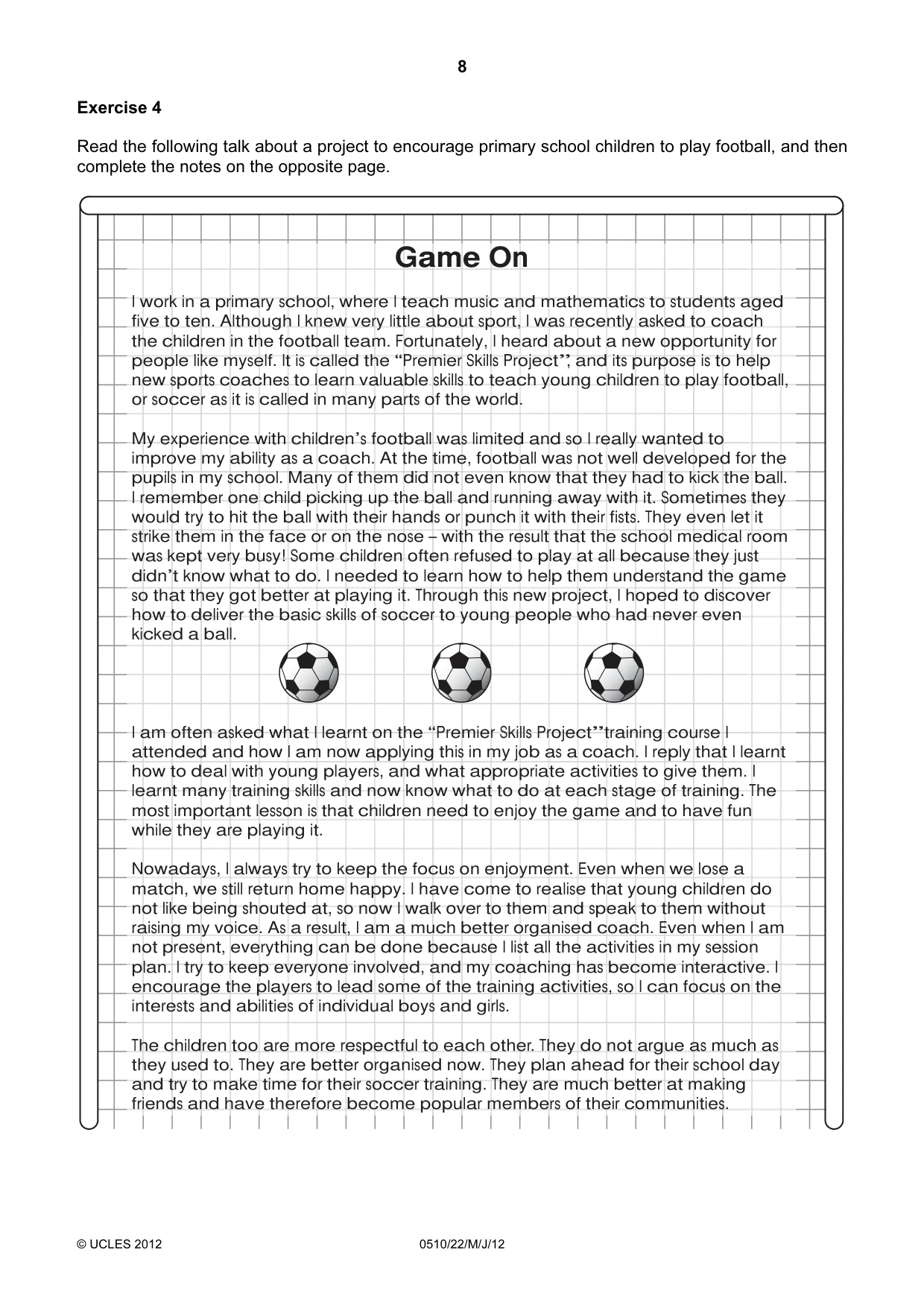 Cambridge IGCSE English - Second Language (oral endorsement) 0510 2012 May/June Paper 2 · Variant 2 question paper, page 8 of 16