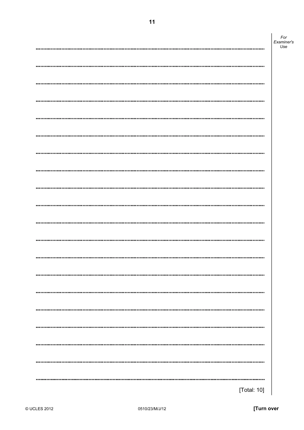 Cambridge IGCSE English - Second Language (oral endorsement) 0510 2012 May/June Paper 2 · Variant 3 question paper, page 11 of 16