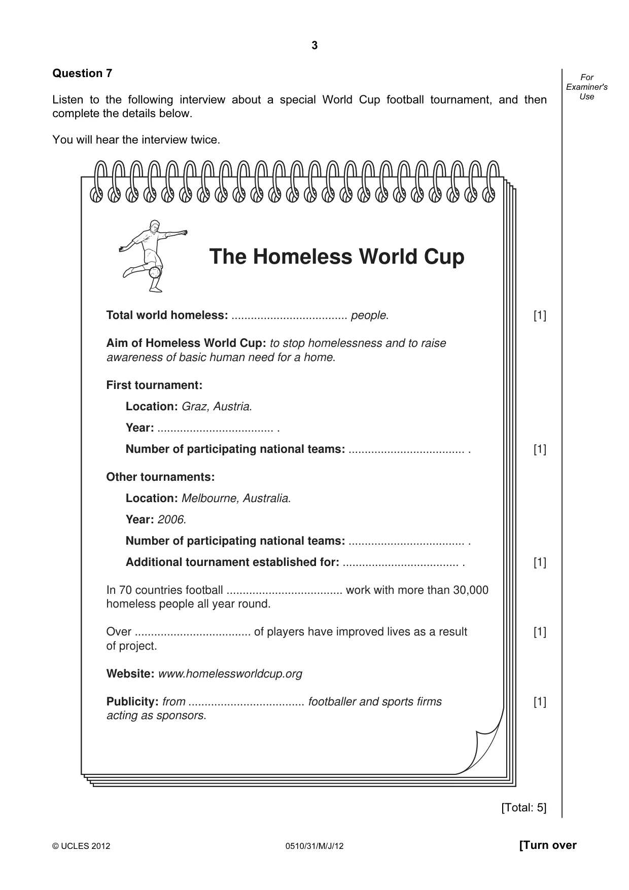 Cambridge IGCSE English - Second Language (oral endorsement) 0510 2012 May/June Paper 3 · Variant 1 question paper, page 3 of 8