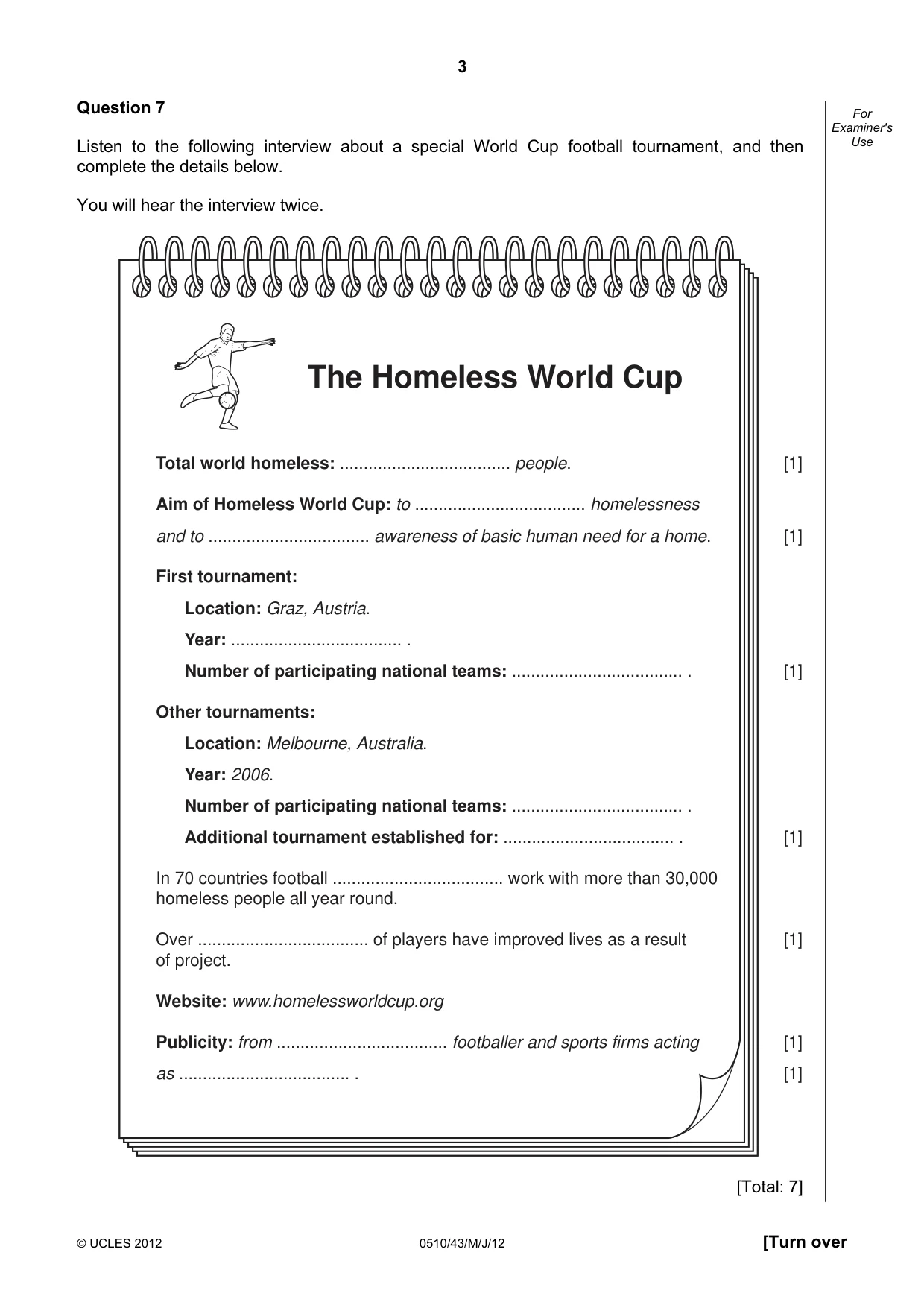 Cambridge IGCSE English - Second Language (oral endorsement) 0510 2012 May/June Paper 4 · Variant 3 question paper, page 3 of 8