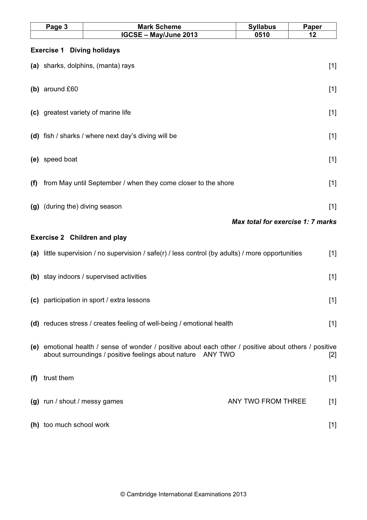 Mark scheme, page 3 of 11