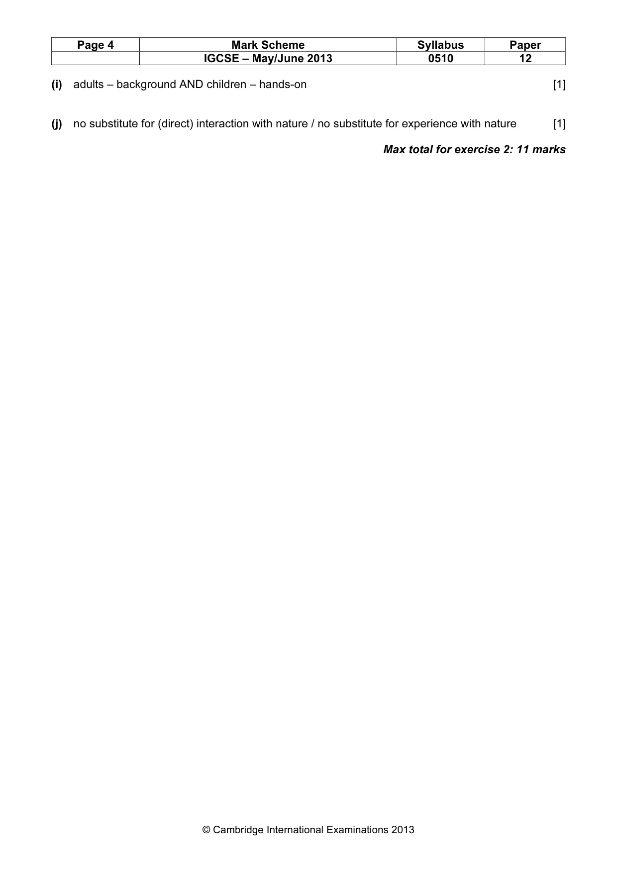 Mark scheme, page 4 of 11