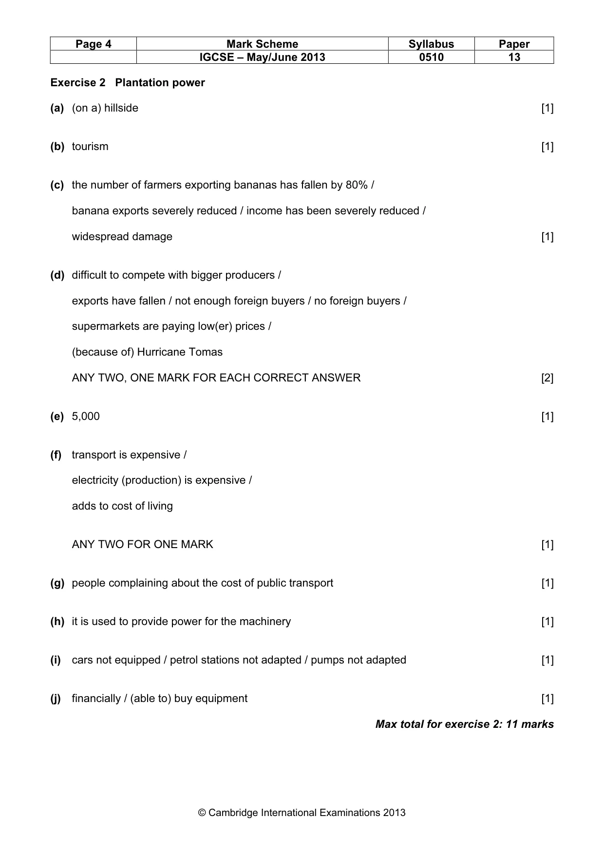 Mark scheme, page 4 of 11