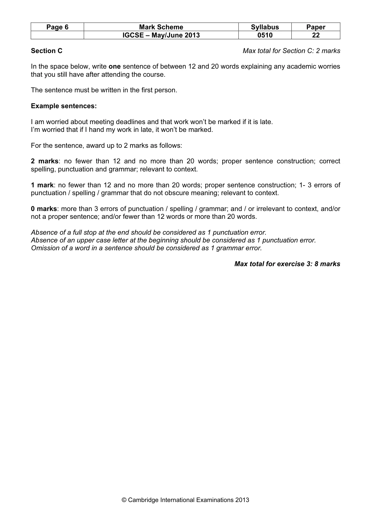 Mark scheme, page 6 of 12