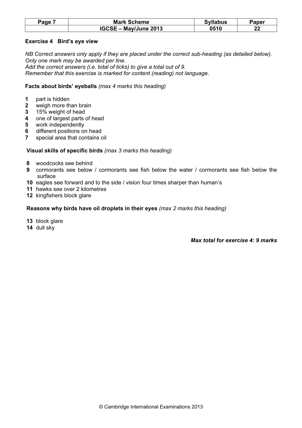 Mark scheme, page 7 of 12