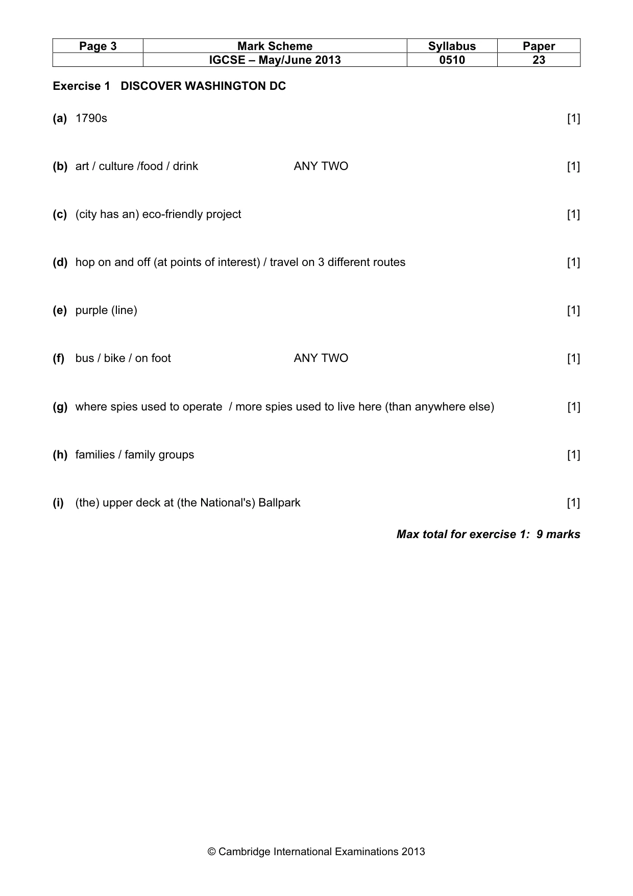 Mark scheme, page 3 of 12