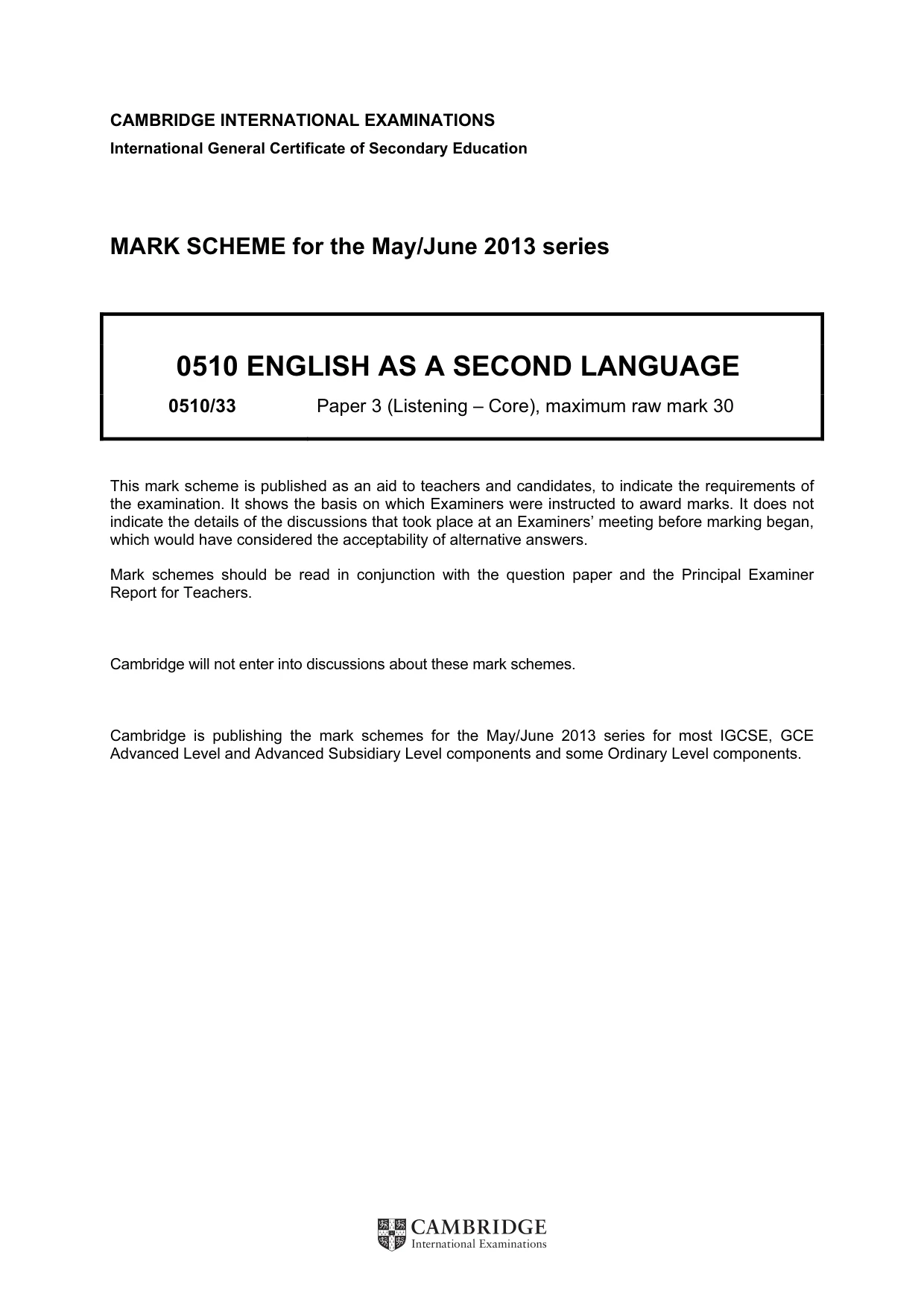 Mark scheme, page 1 of 13