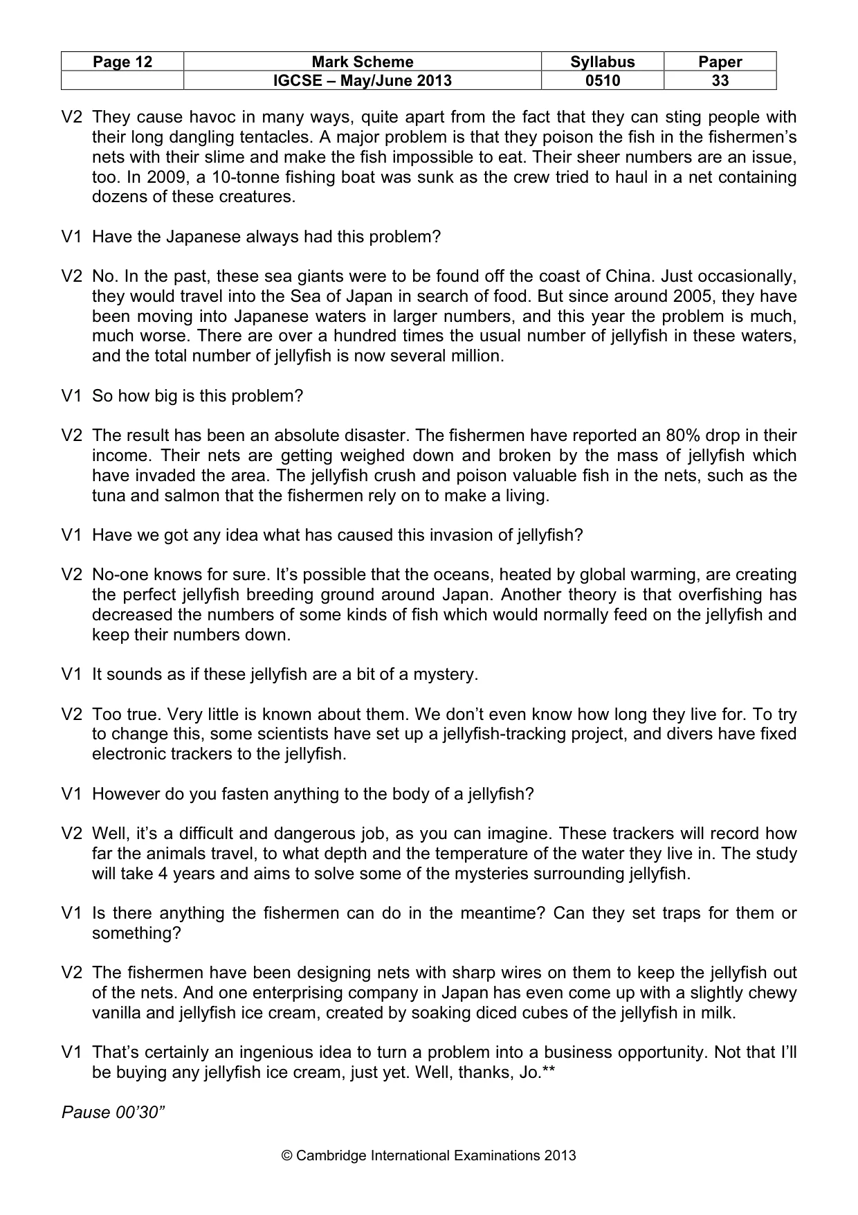 Mark scheme, page 12 of 13