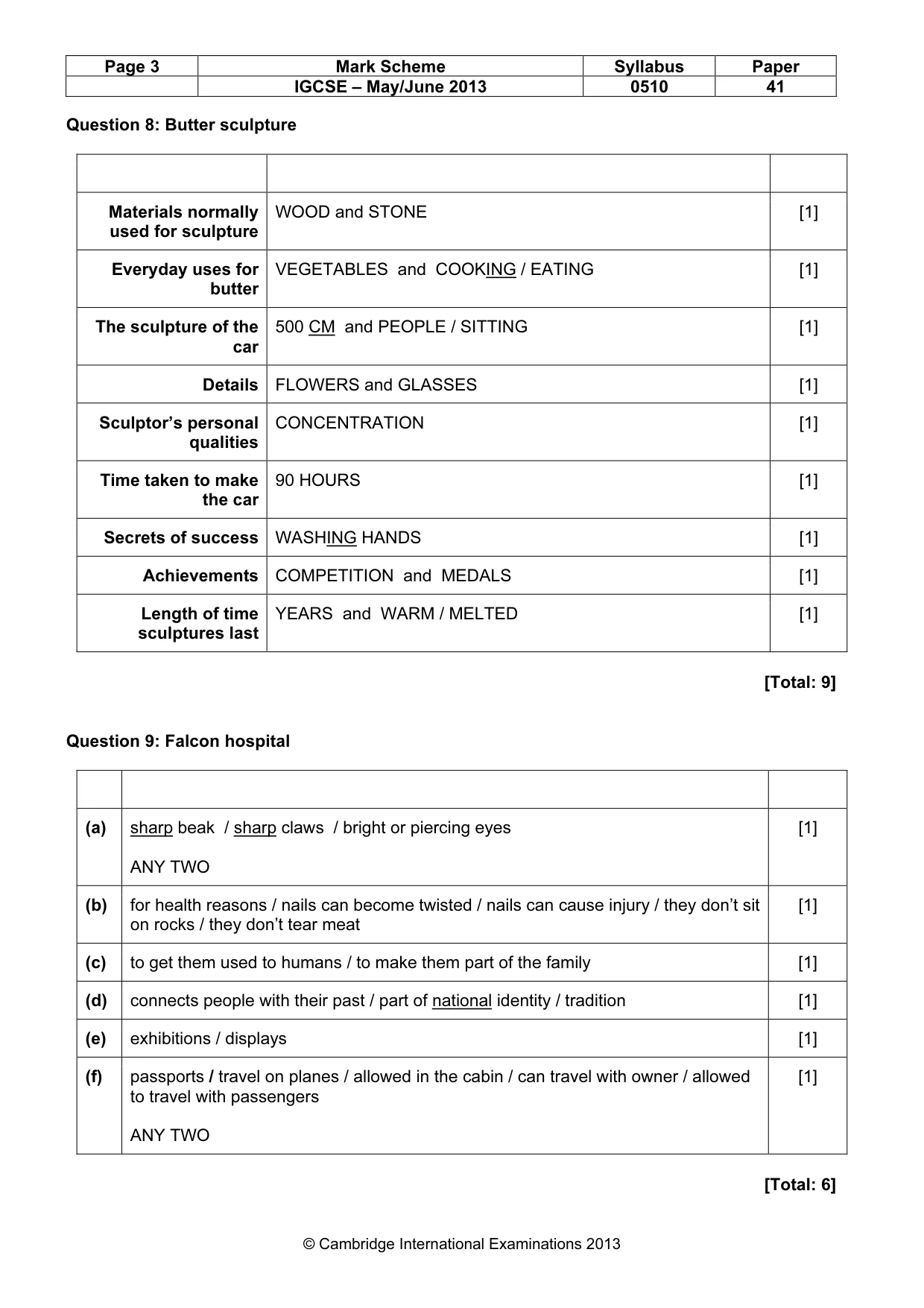Mark scheme, page 3 of 13