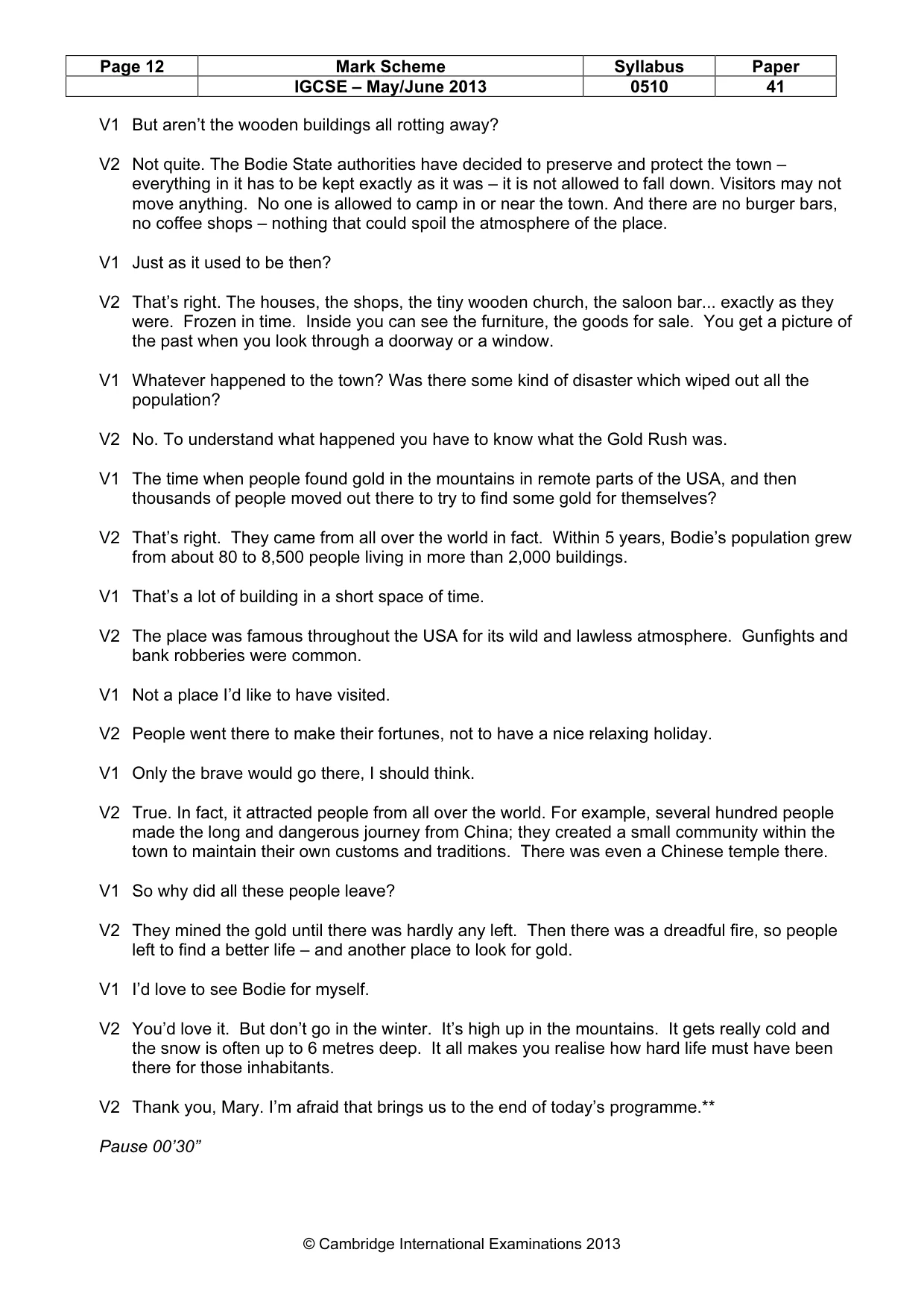 Mark scheme, page 12 of 13