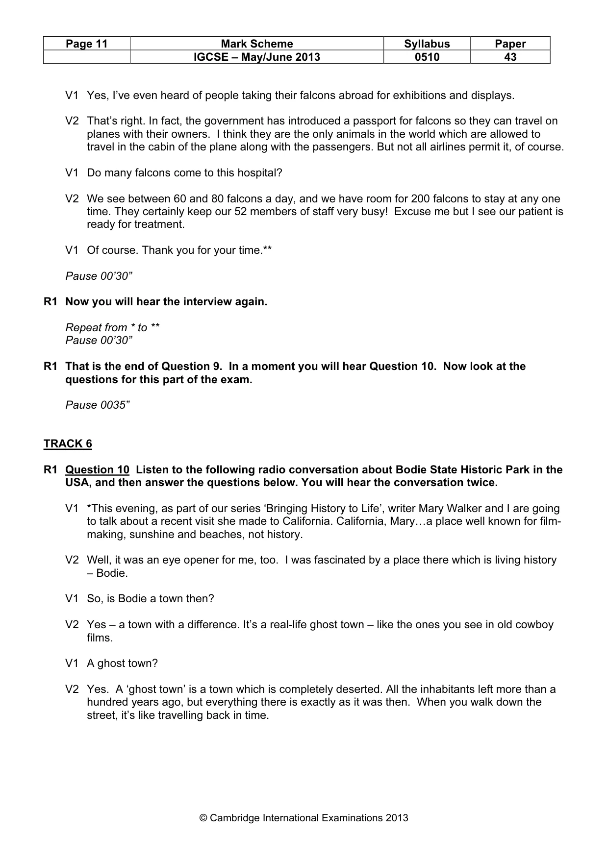 Mark scheme, page 11 of 13