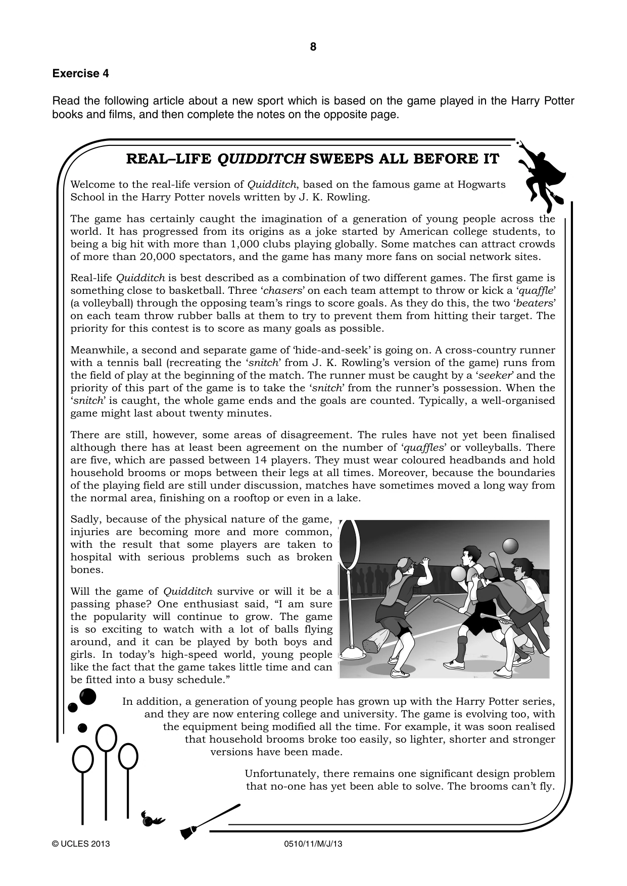 Cambridge IGCSE English - Second Language (oral endorsement) 0510 2013 May/June Paper 1 · Variant 1 question paper, page 8 of 16