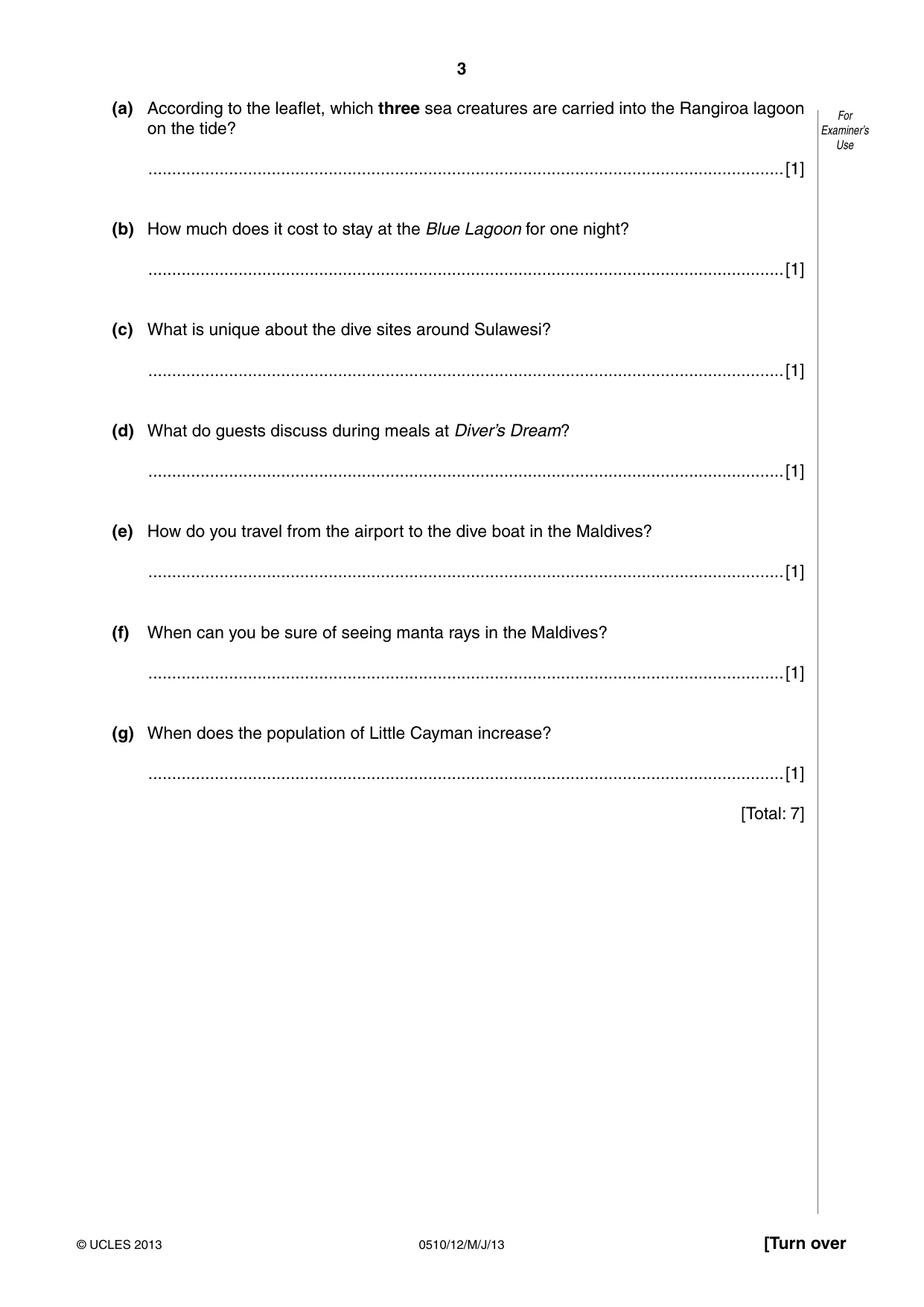 Cambridge IGCSE English - Second Language (oral endorsement) 0510 2013 May/June Paper 1 · Variant 2 question paper, page 3 of 16