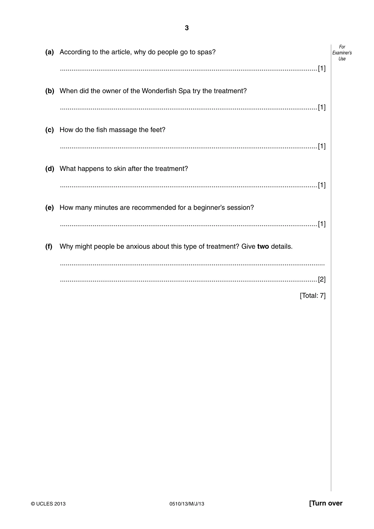 Cambridge IGCSE English - Second Language (oral endorsement) 0510 2013 May/June Paper 1 · Variant 3 question paper, page 3 of 16