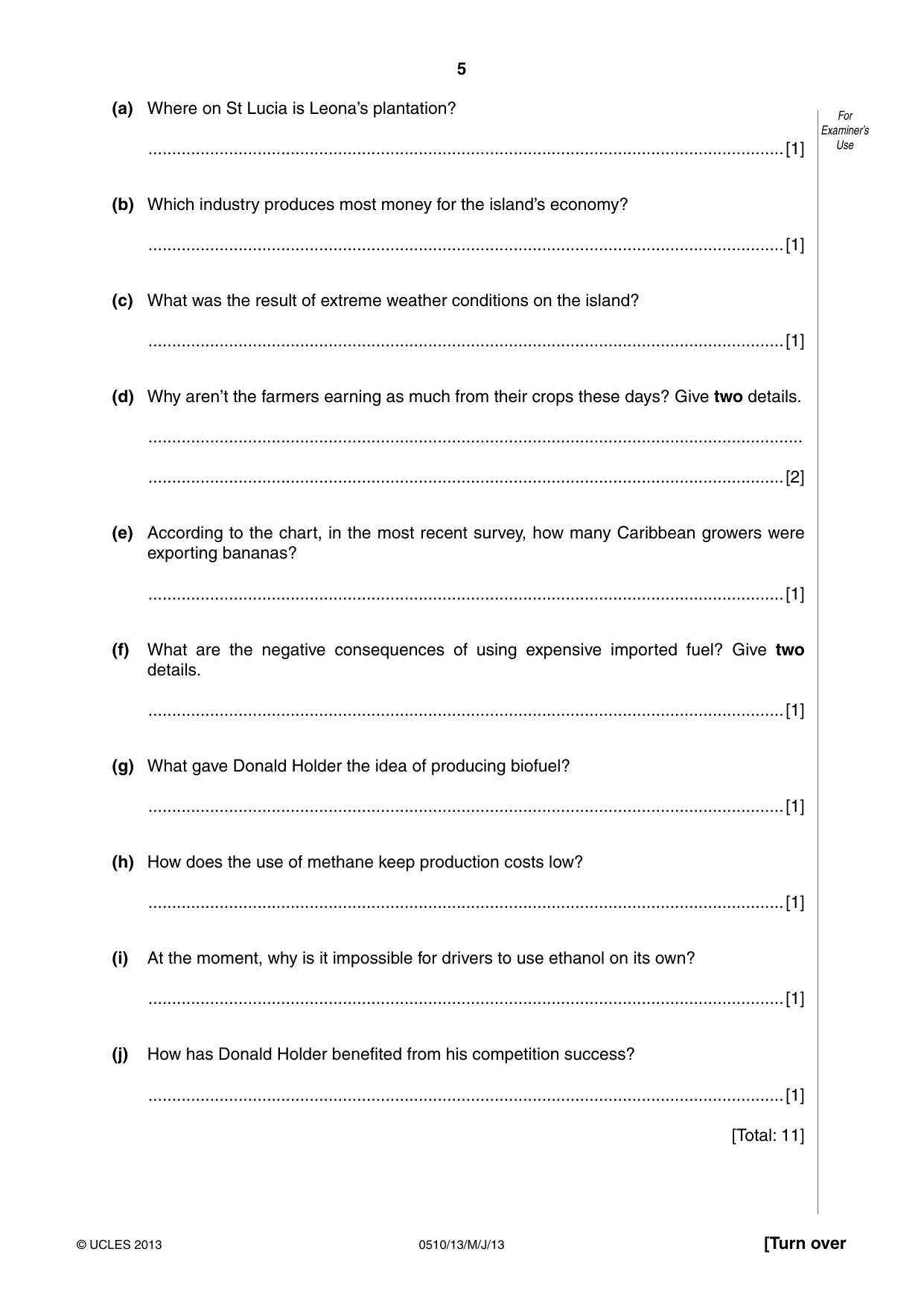 Cambridge IGCSE English - Second Language (oral endorsement) 0510 2013 May/June Paper 1 · Variant 3 question paper, page 5 of 16