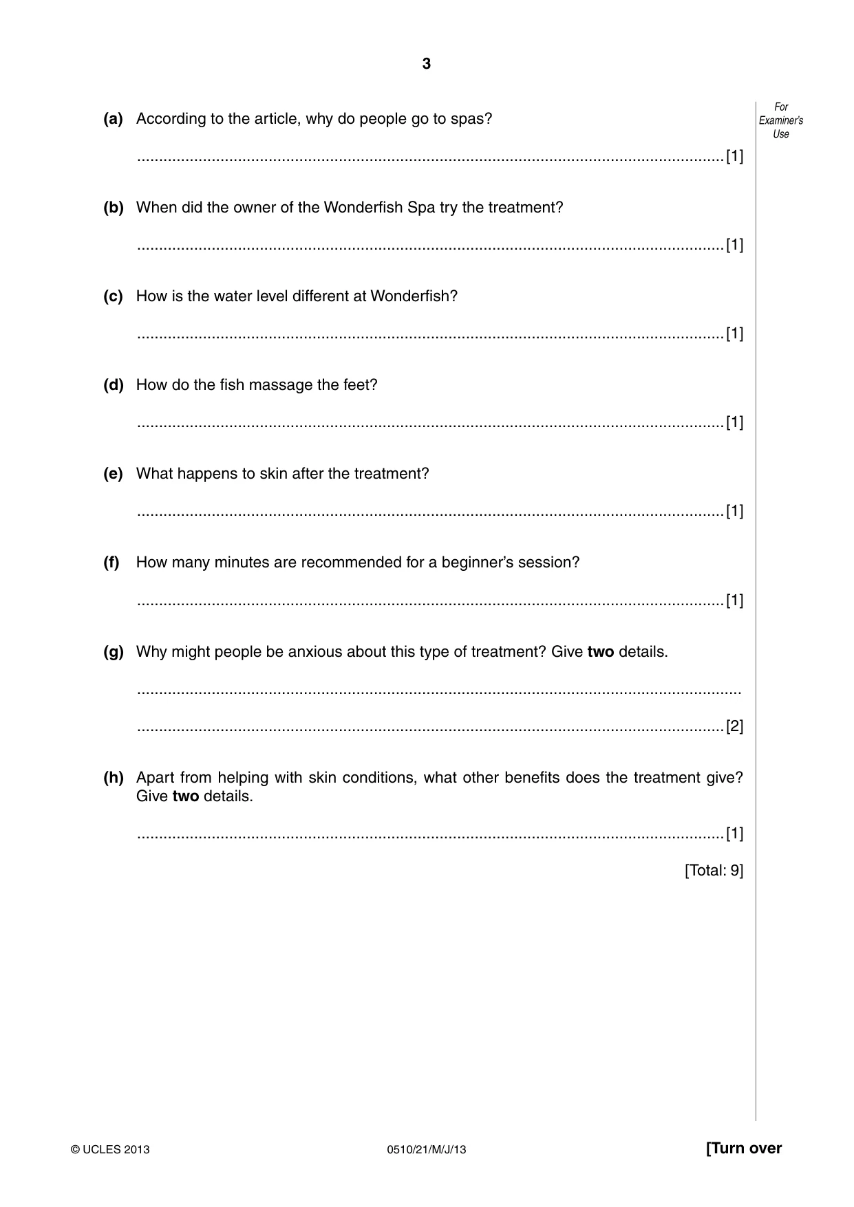 Cambridge IGCSE English - Second Language (oral endorsement) 0510 2013 May/June Paper 2 · Variant 1 question paper, page 3 of 16