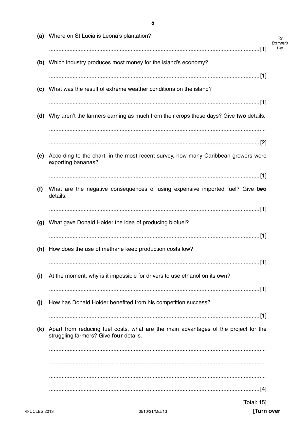 Cambridge IGCSE English - Second Language (oral endorsement) 0510 2013 May/June Paper 2 · Variant 1 question paper, page 5 of 16
