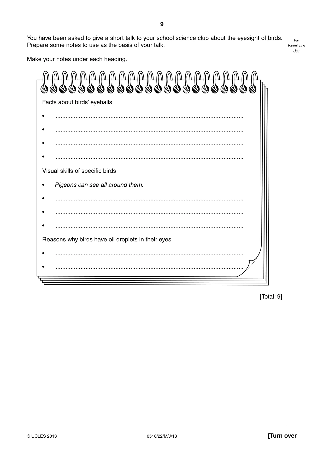 Cambridge IGCSE English - Second Language (oral endorsement) 0510 2013 May/June Paper 2 · Variant 2 question paper, page 9 of 16