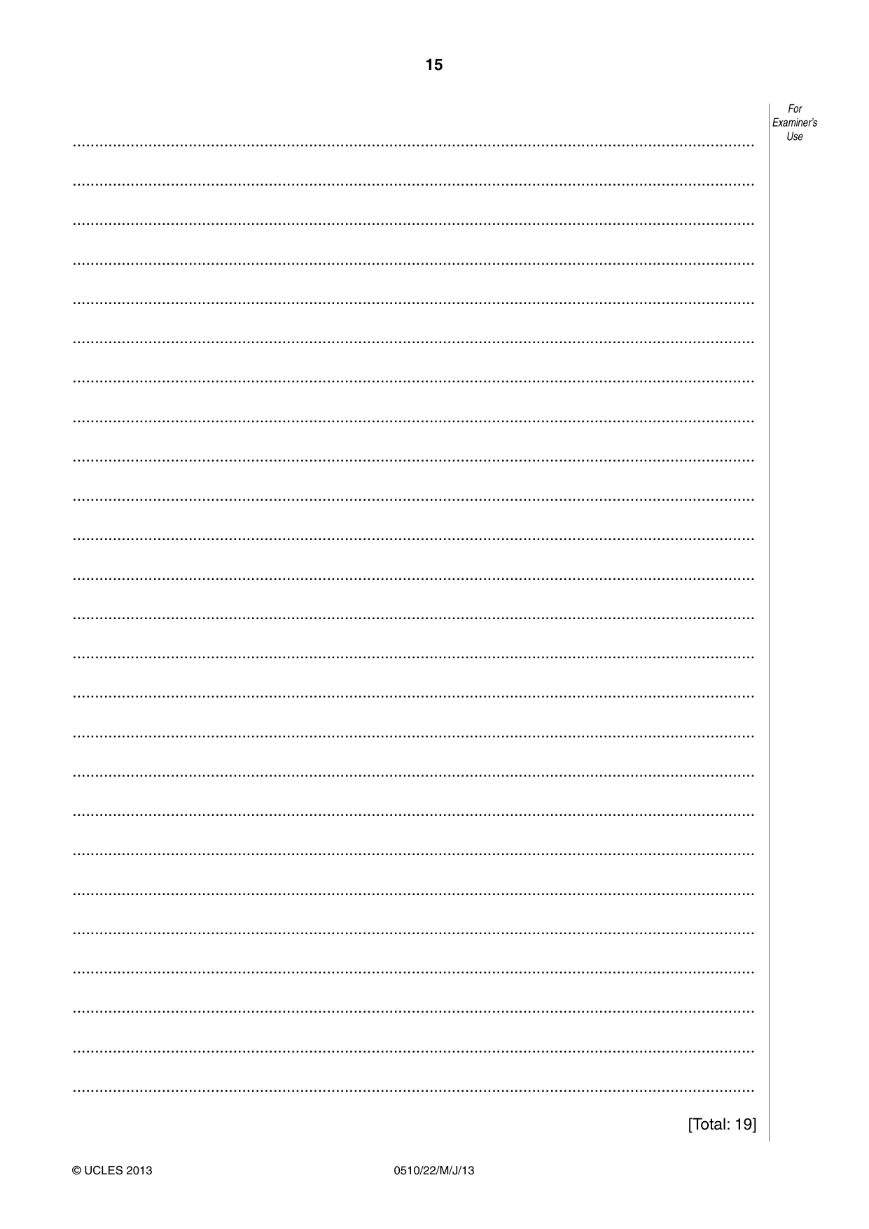 Cambridge IGCSE English - Second Language (oral endorsement) 0510 2013 May/June Paper 2 · Variant 2 question paper, page 15 of 16