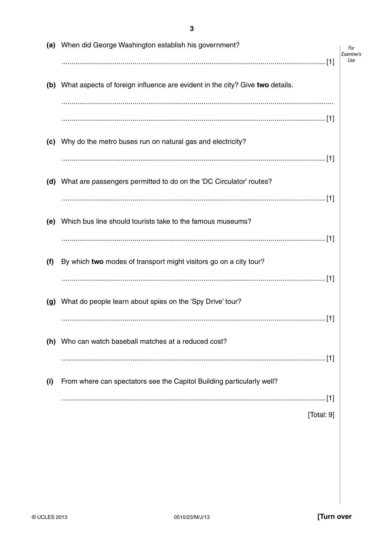 Cambridge IGCSE English - Second Language (oral endorsement) 0510 2013 May/June Paper 2 · Variant 3 question paper, page 3 of 16