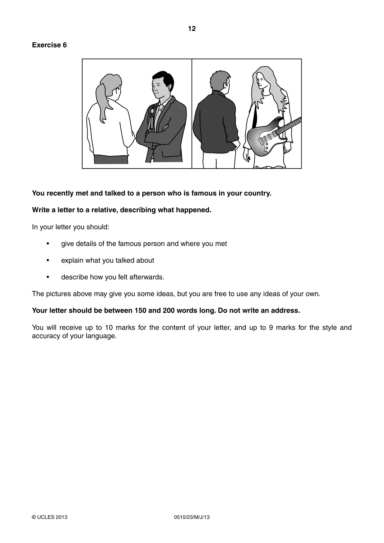 Cambridge IGCSE English - Second Language (oral endorsement) 0510 2013 May/June Paper 2 · Variant 3 question paper, page 12 of 16