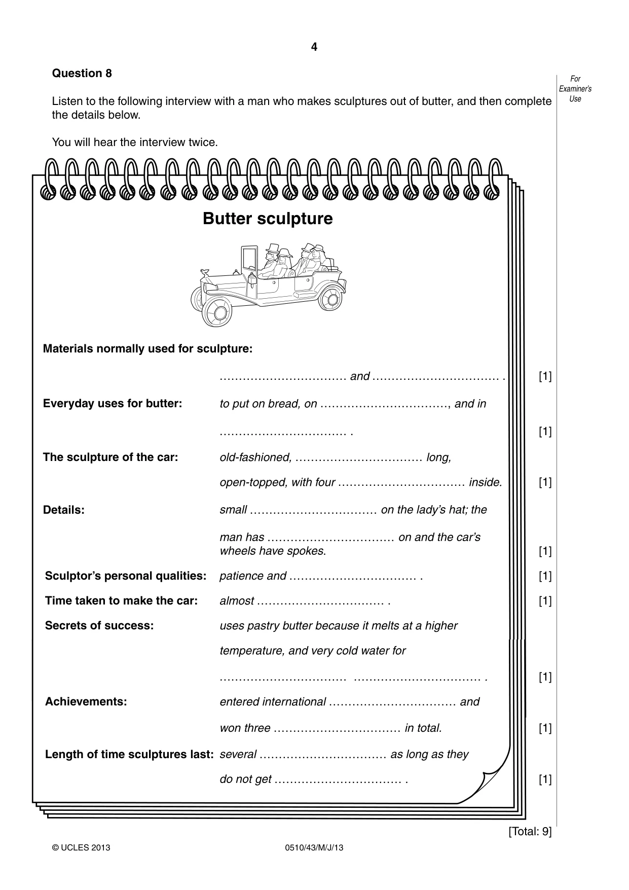 Cambridge IGCSE English - Second Language (oral endorsement) 0510 2013 May/June Paper 4 · Variant 3 question paper, page 4 of 8