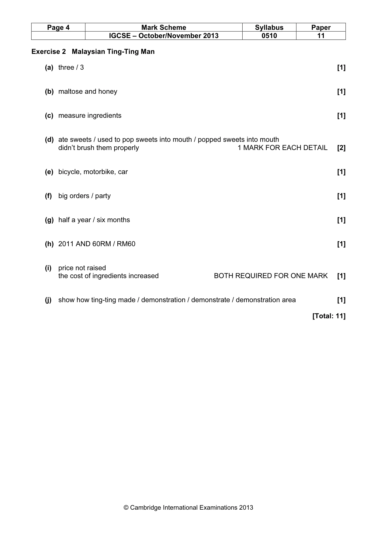 Mark scheme, page 4 of 11