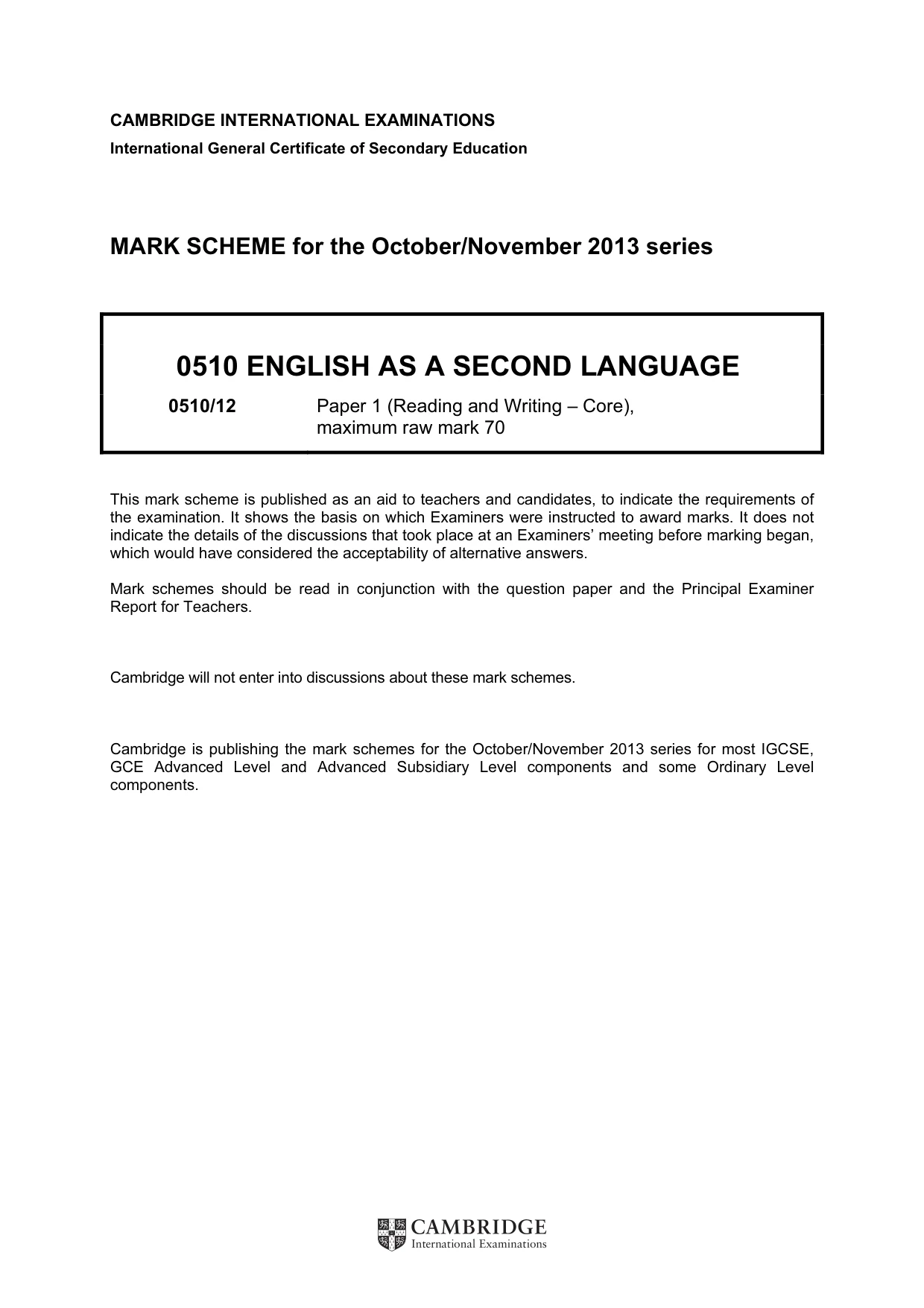 Mark scheme, page 1 of 11