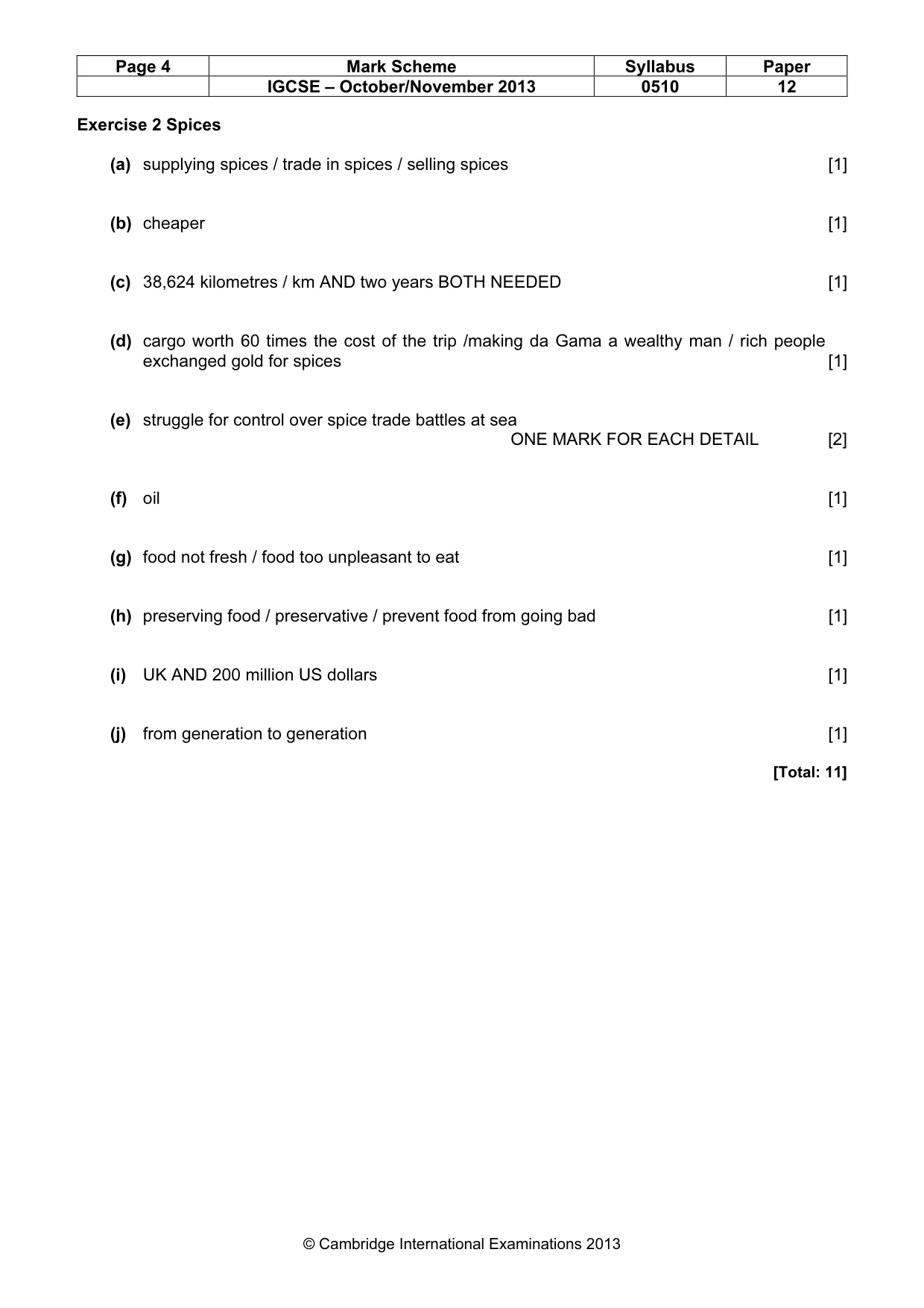 Mark scheme, page 4 of 11