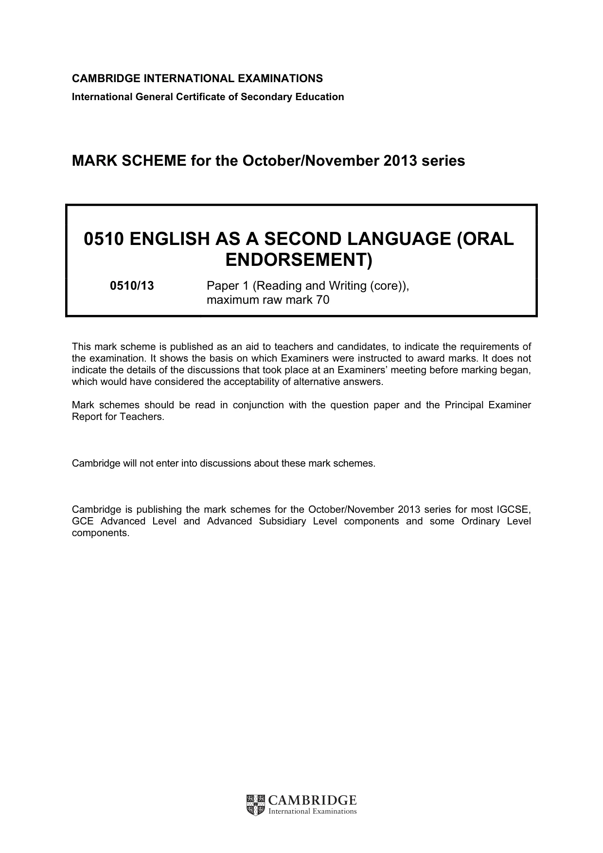 Mark scheme, page 1 of 11