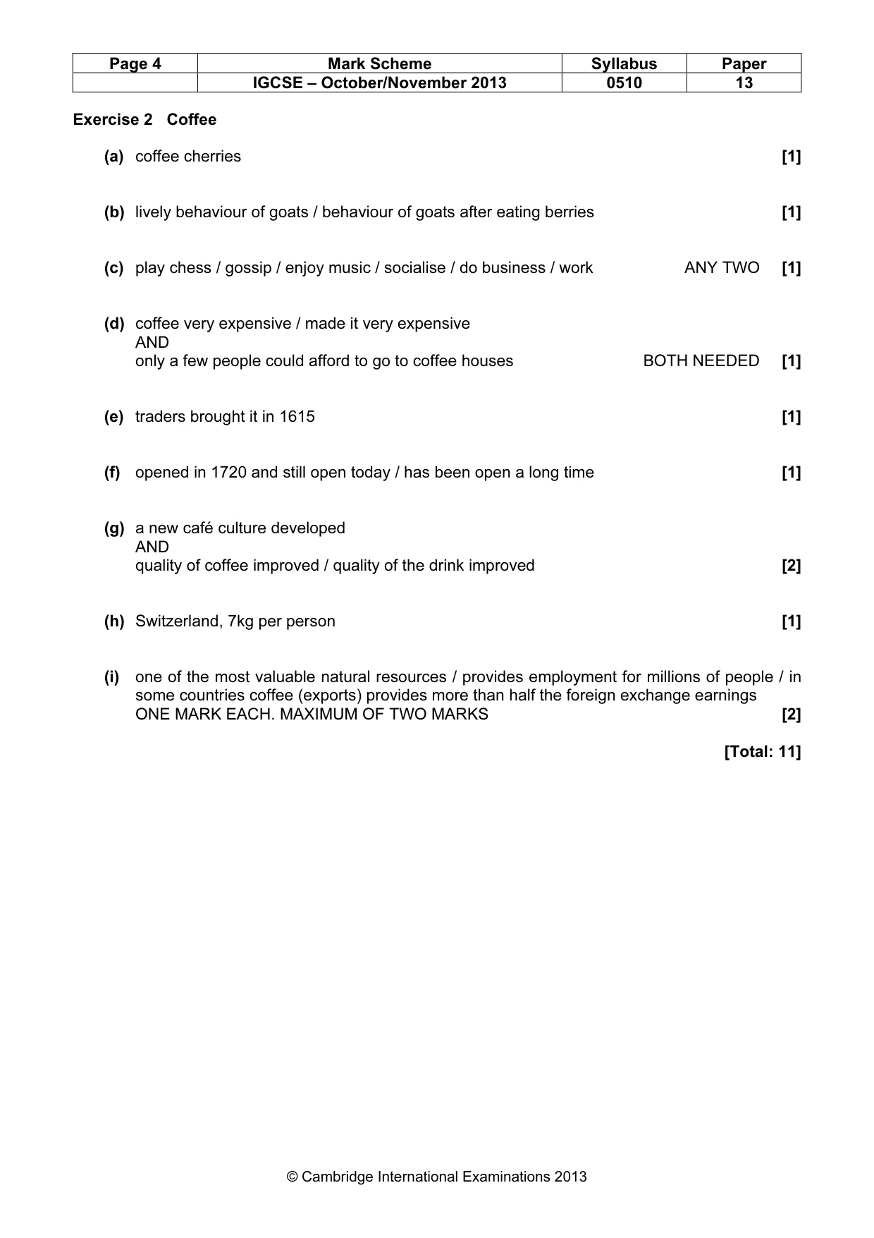 Mark scheme, page 4 of 11