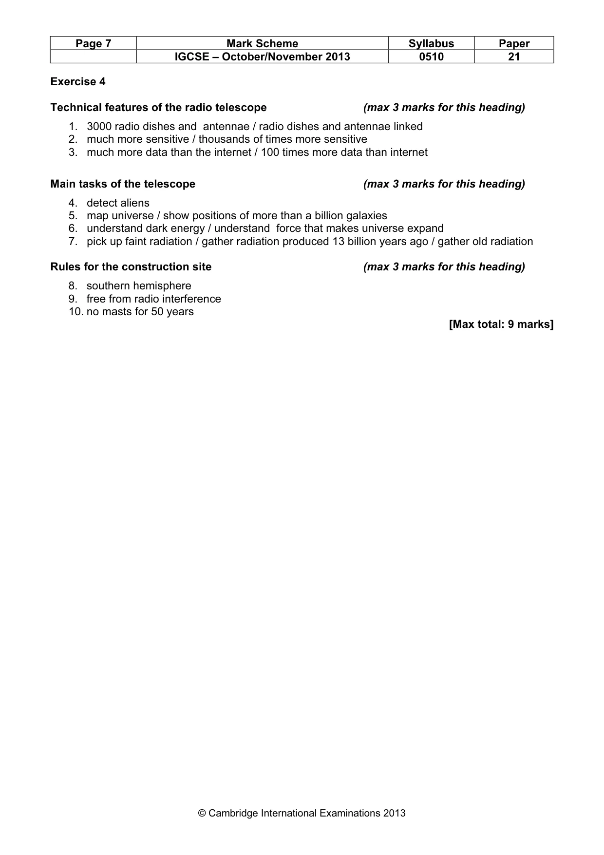 Mark scheme, page 7 of 12