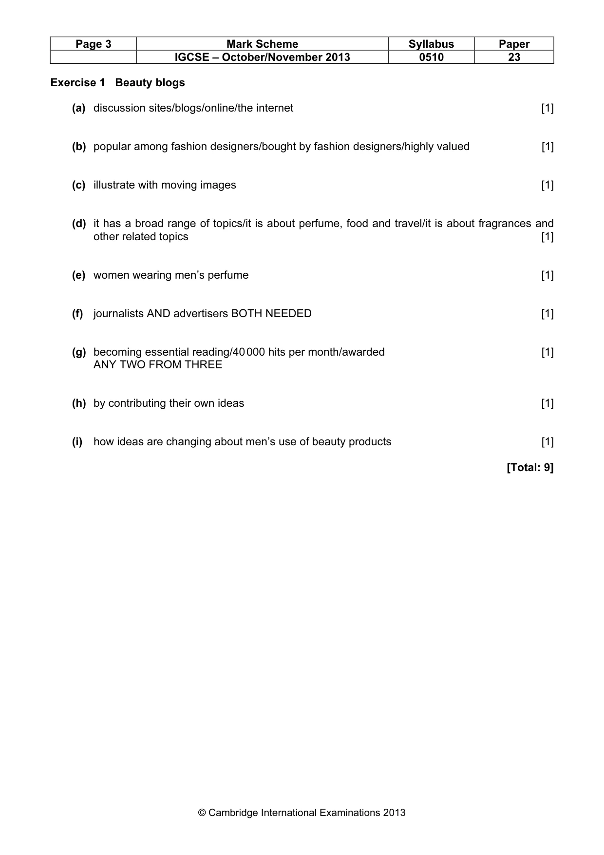 Mark scheme, page 3 of 12