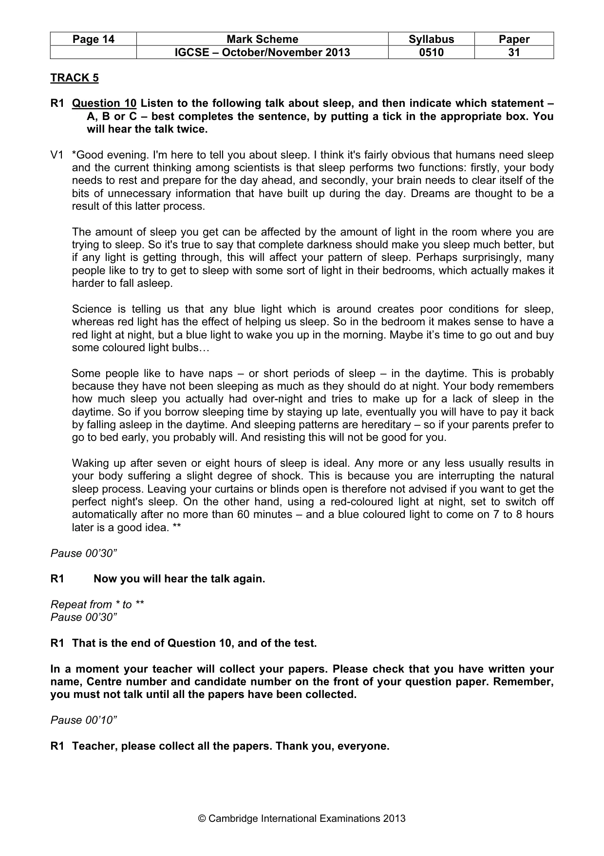 Mark scheme, page 14 of 14