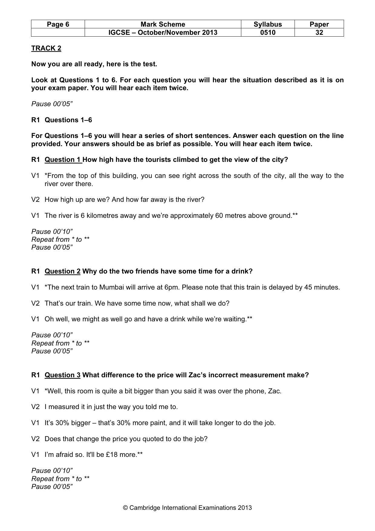 Mark scheme, page 6 of 14