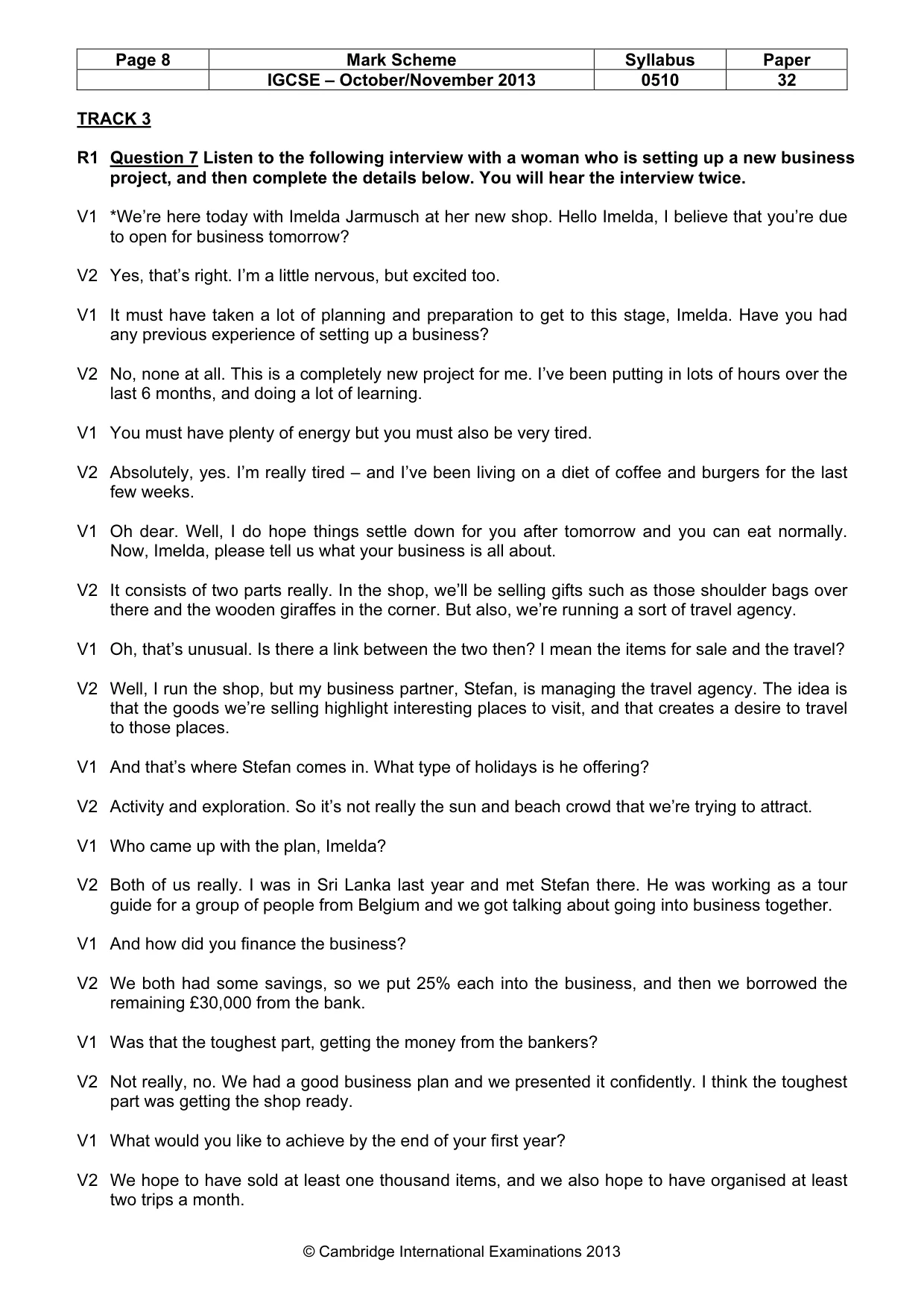 Mark scheme, page 8 of 14