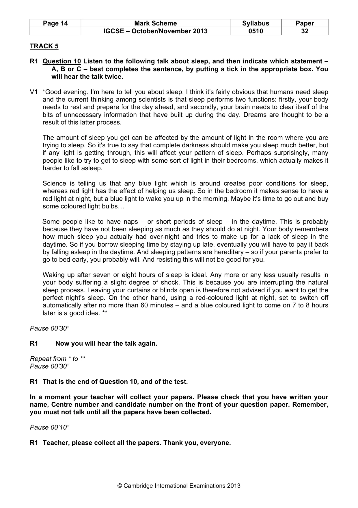 Mark scheme, page 14 of 14