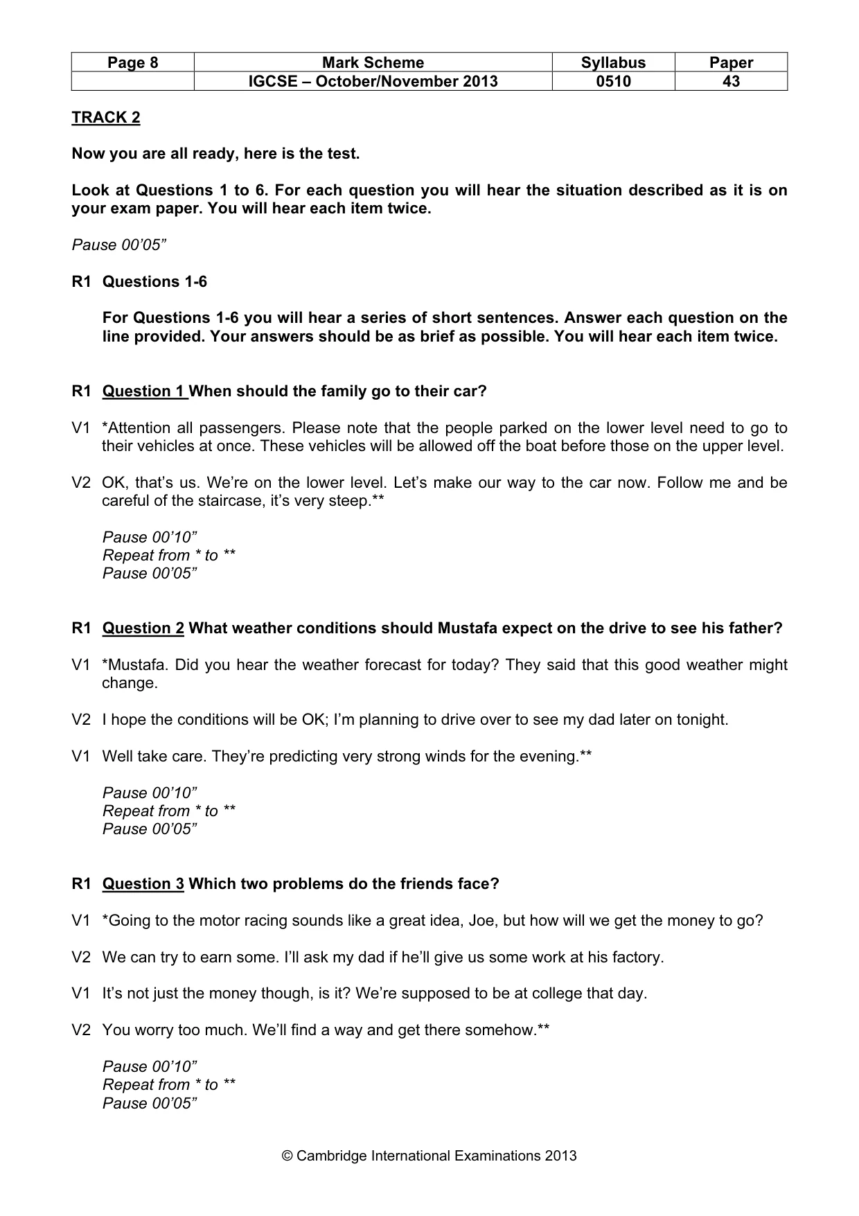 Mark scheme, page 8 of 16