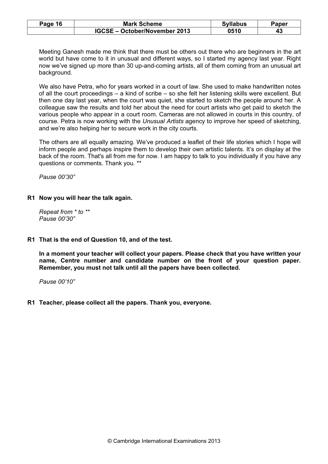 Mark scheme, page 16 of 16