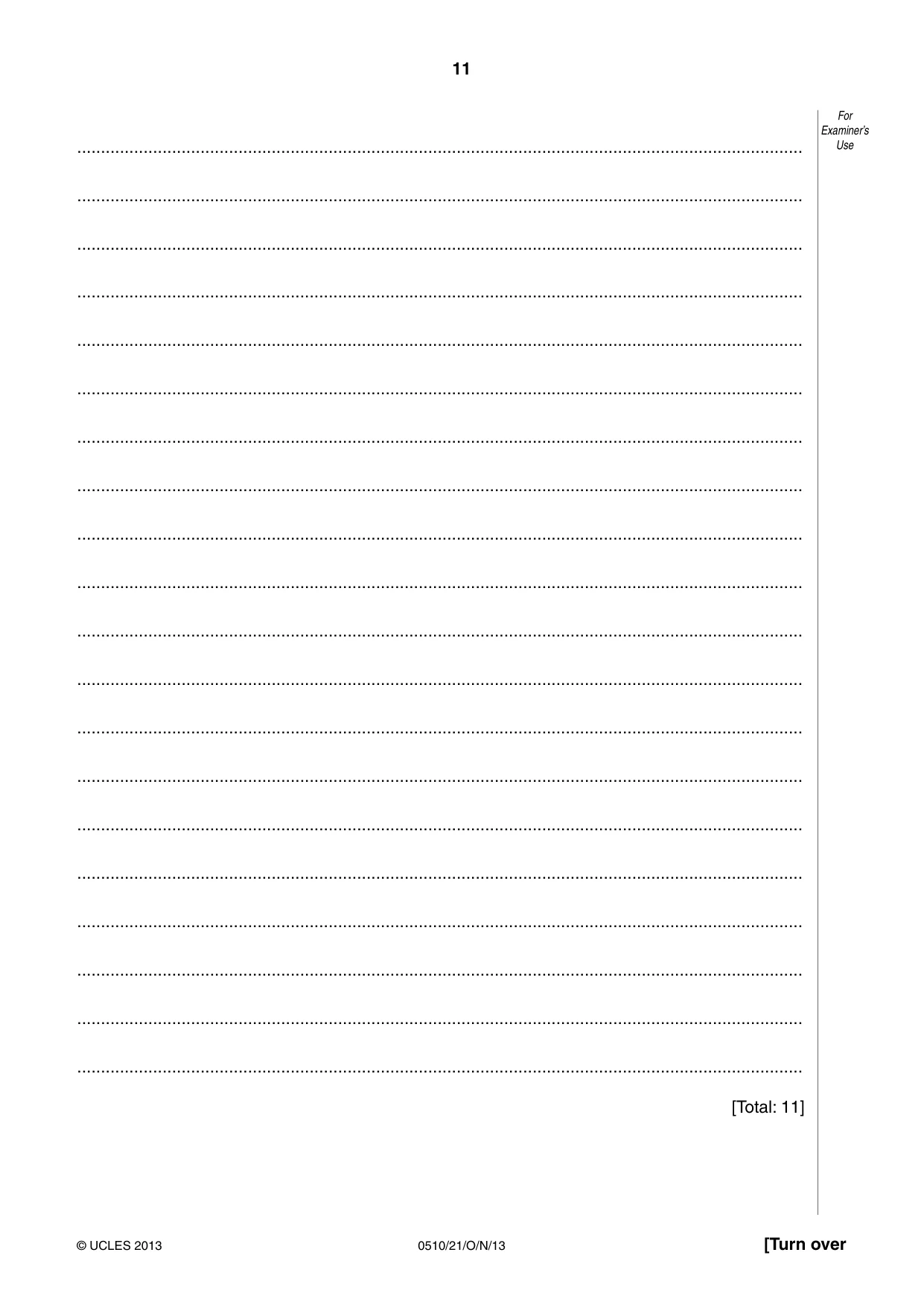 Cambridge IGCSE English - Second Language (oral endorsement) 0510 2013 Oct/Nov Paper 2 · Variant 1 question paper, page 11 of 16