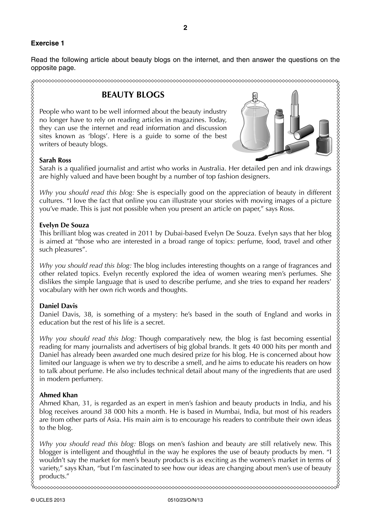 Cambridge IGCSE English - Second Language (oral endorsement) 0510 2013 Oct/Nov Paper 2 · Variant 3 question paper, page 2 of 16