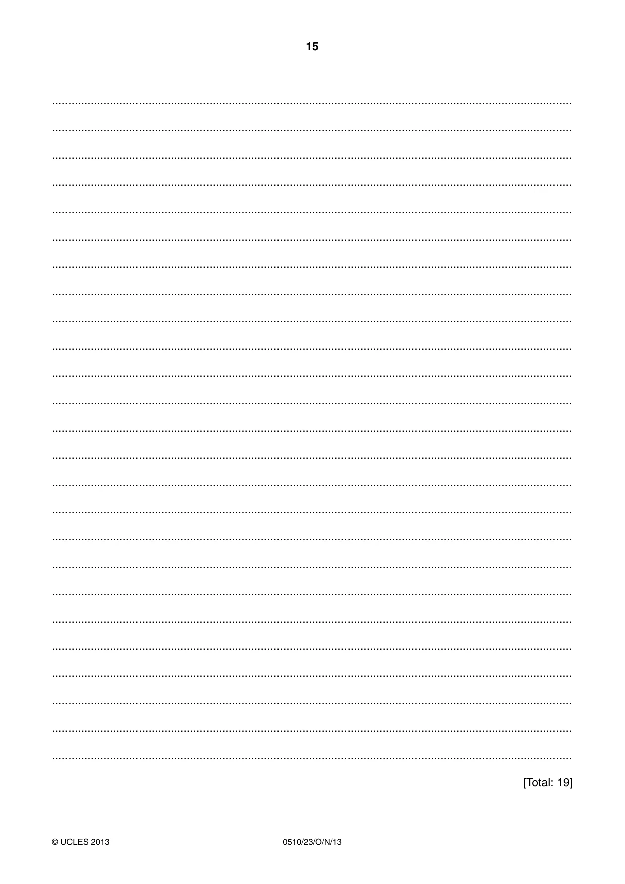 Cambridge IGCSE English - Second Language (oral endorsement) 0510 2013 Oct/Nov Paper 2 · Variant 3 question paper, page 15 of 16