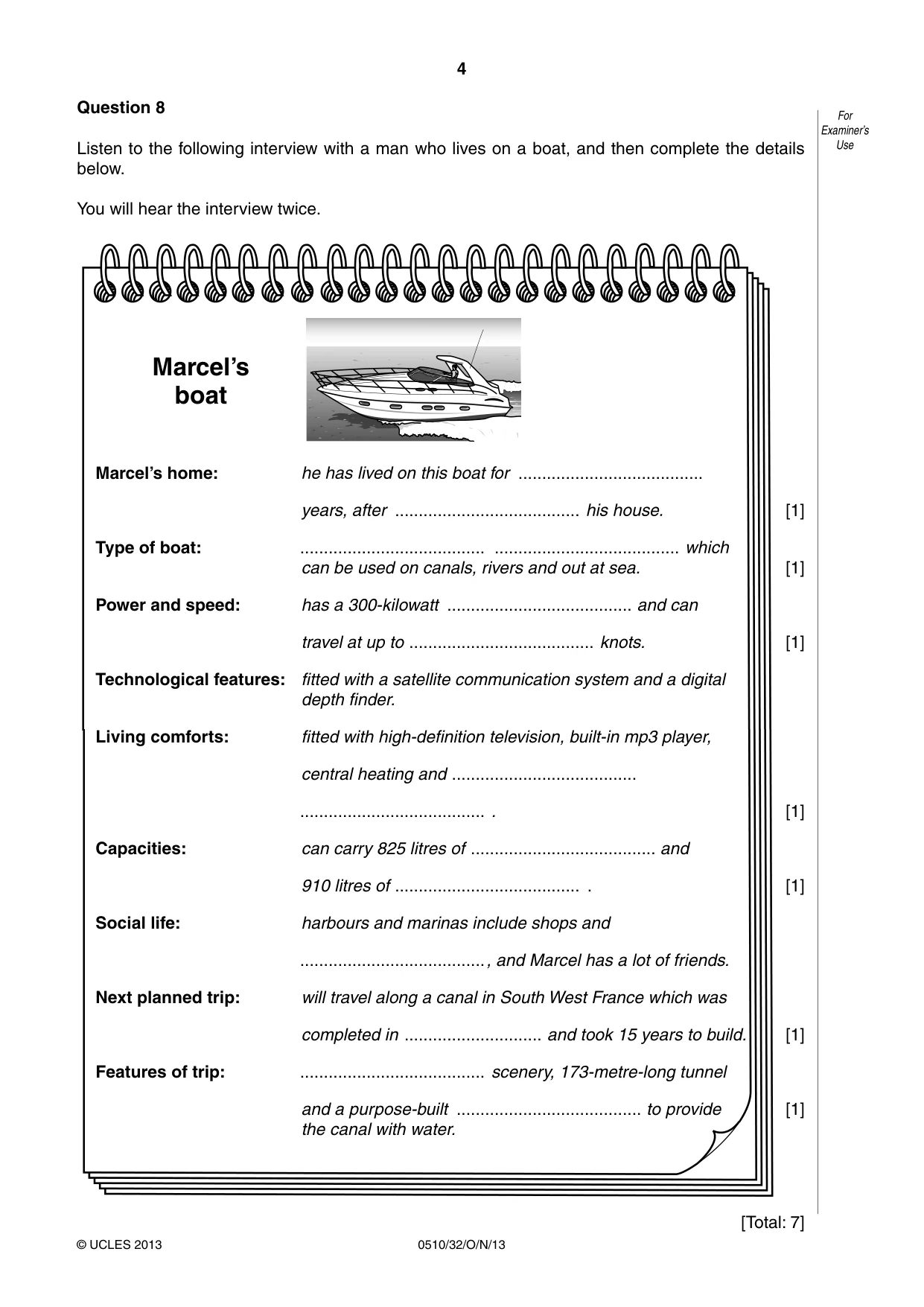 Cambridge IGCSE English - Second Language (oral endorsement) 0510 2013 Oct/Nov Paper 3 · Variant 2 question paper, page 4 of 8