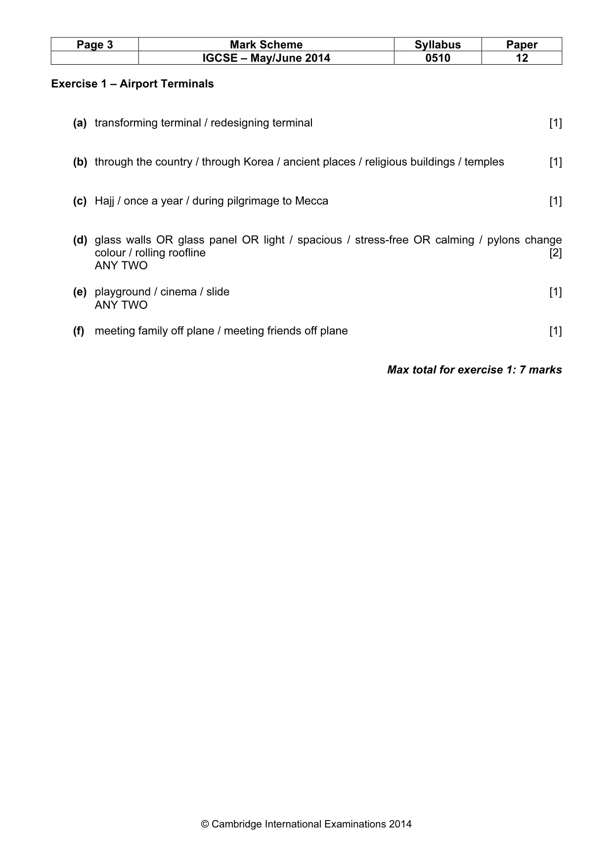 Mark scheme, page 3 of 11
