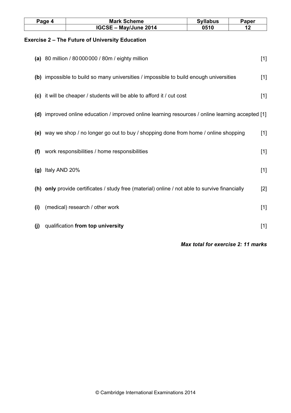 Mark scheme, page 4 of 11