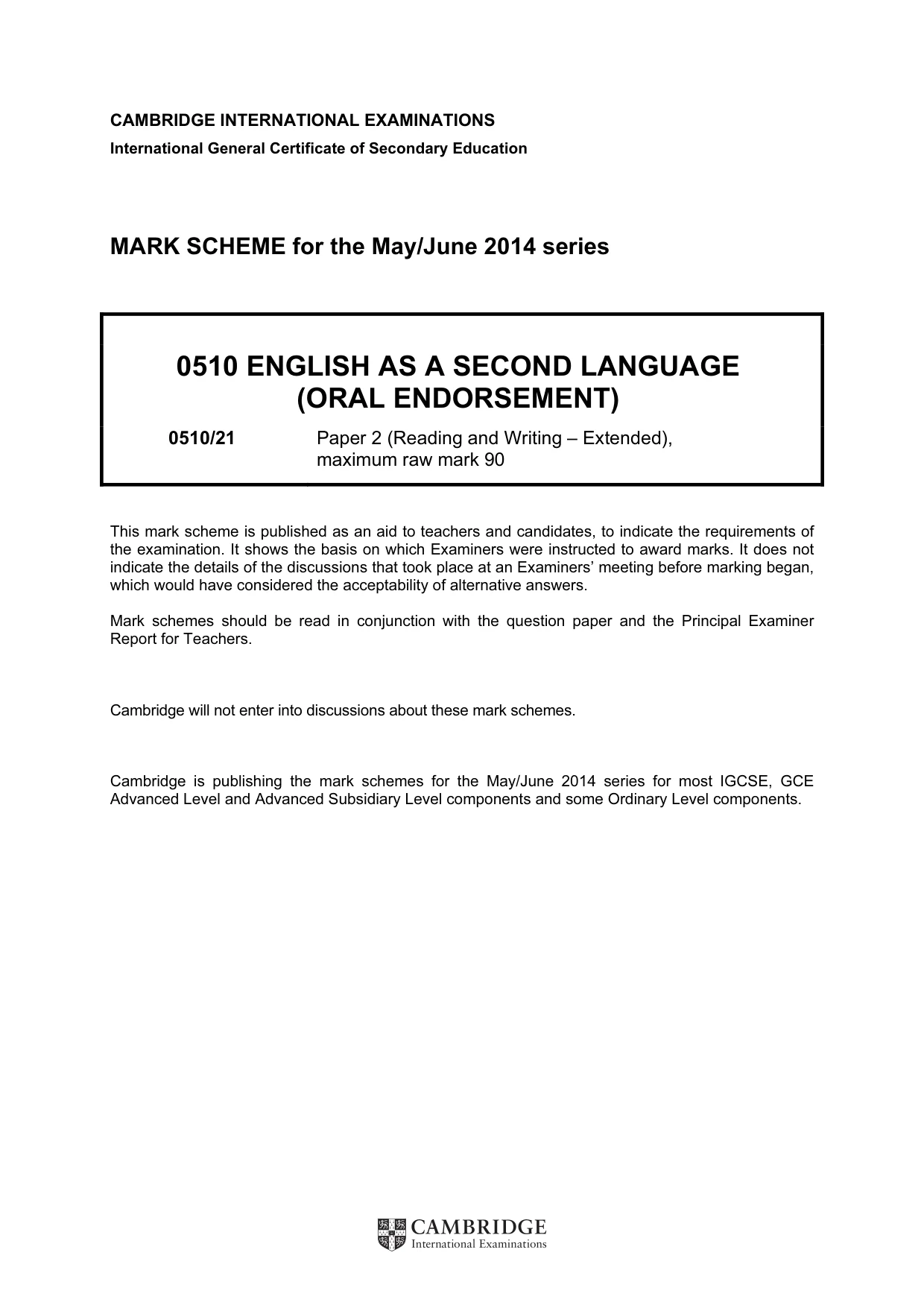 Mark scheme, page 1 of 12