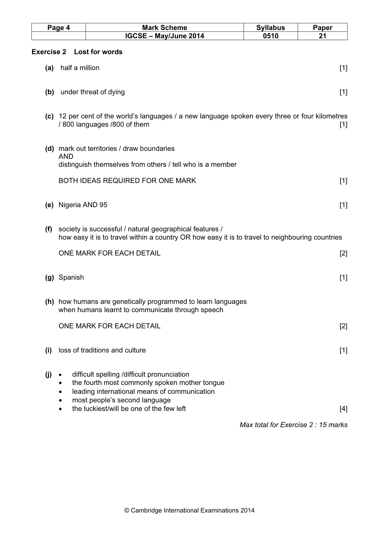 Mark scheme, page 4 of 12