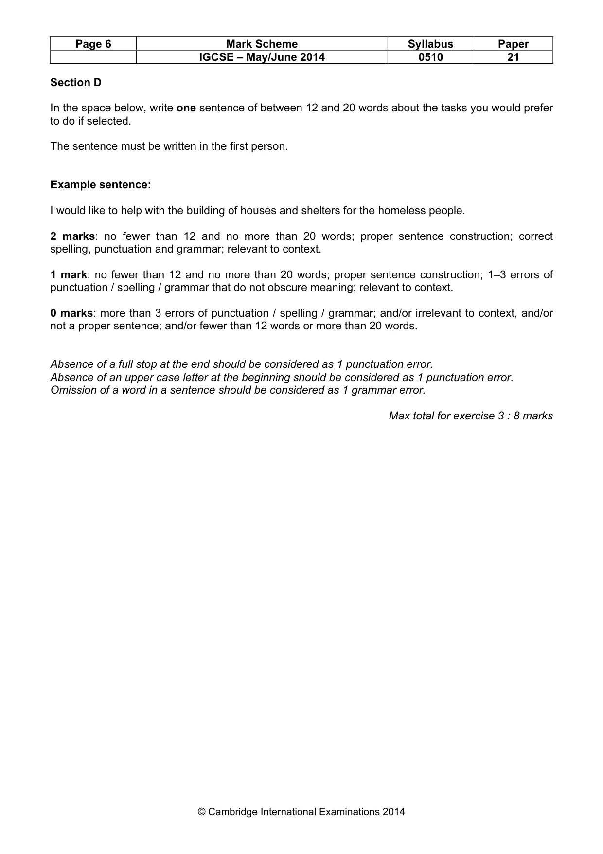 Mark scheme, page 6 of 12