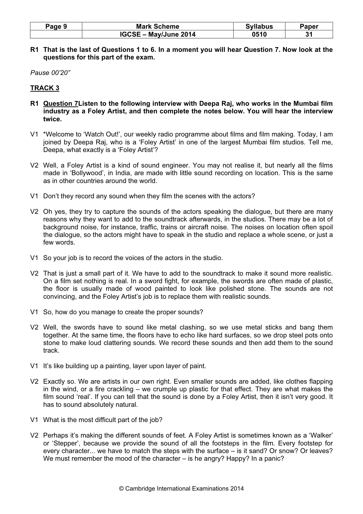 Mark scheme, page 9 of 15
