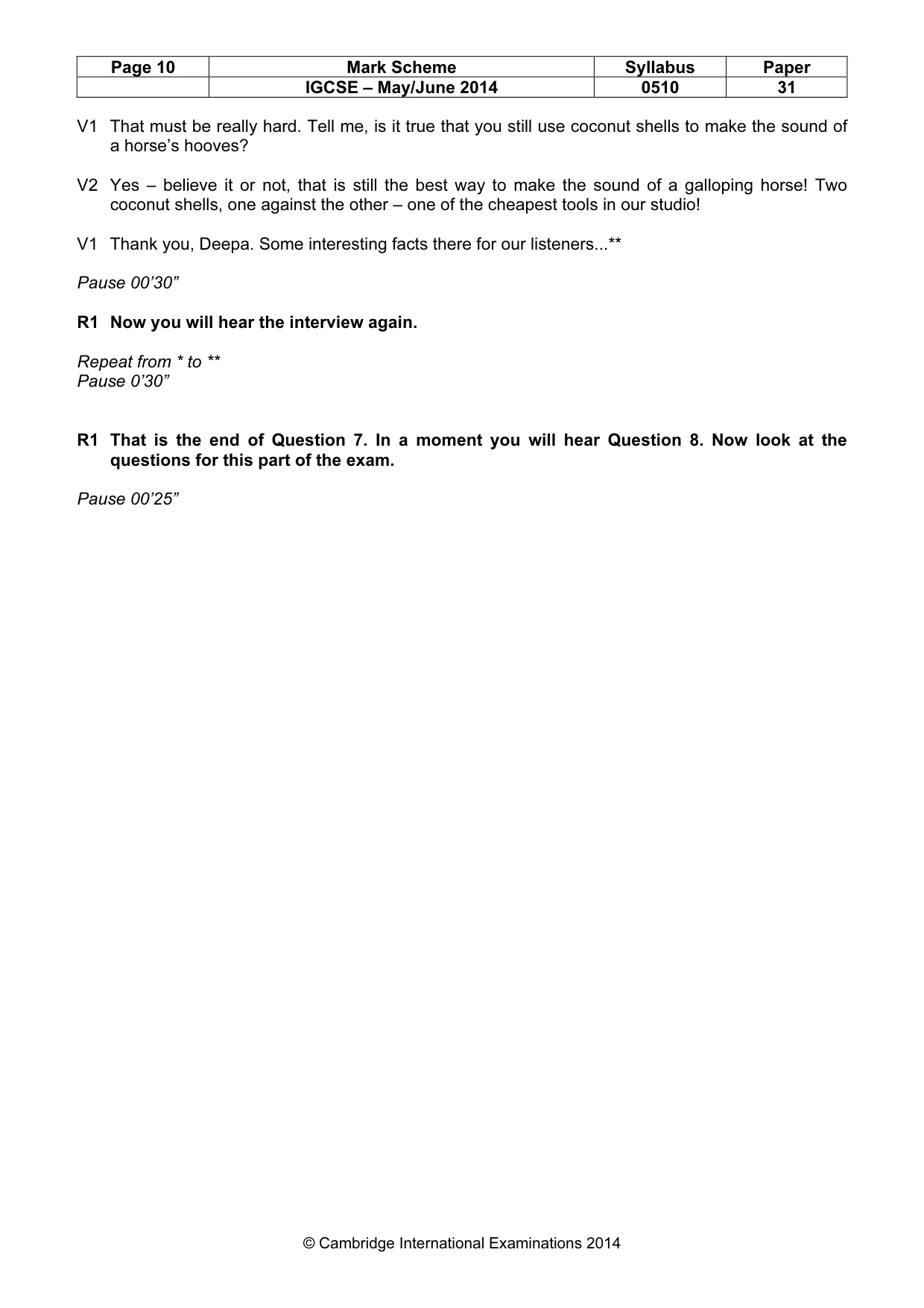 Mark scheme, page 10 of 15